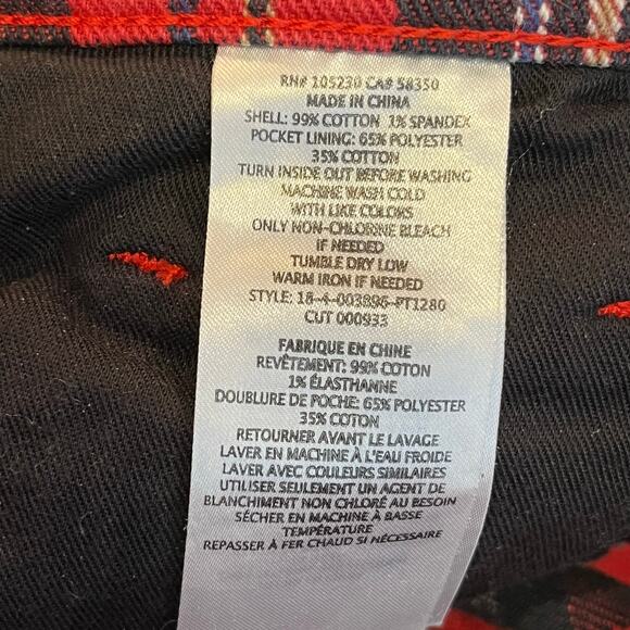 Current Elliott The Stiletto Red Tartan Plaid Party Skinny Jeans Size 25 - Picture 7 of 9
